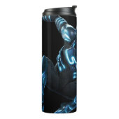 Blauwe kever springende karakter kunst thermosbeker (Gedraaid links)