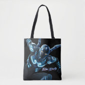 Blauwe kever springende karakter kunst tote bag (Voorkant)