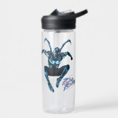 Blauwe kever springende karakter kunst waterfles (Links)