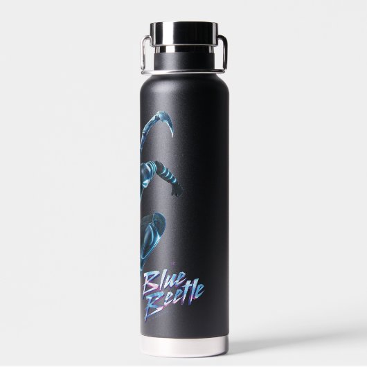 Blauwe kever springende karakter kunst waterfles (Achterkant)