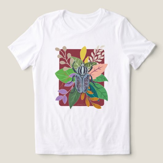 Blauwe kever waterverf Tri-Blend shirt (Design voorkant)