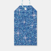Blauwe kiekenglitter cadeaulabel (Voorkant)