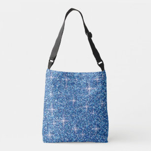 Blauwe kiekenglitter crossbody tas