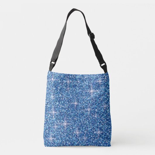 Blauwe kiekenglitter crossbody tas (Achterkant)