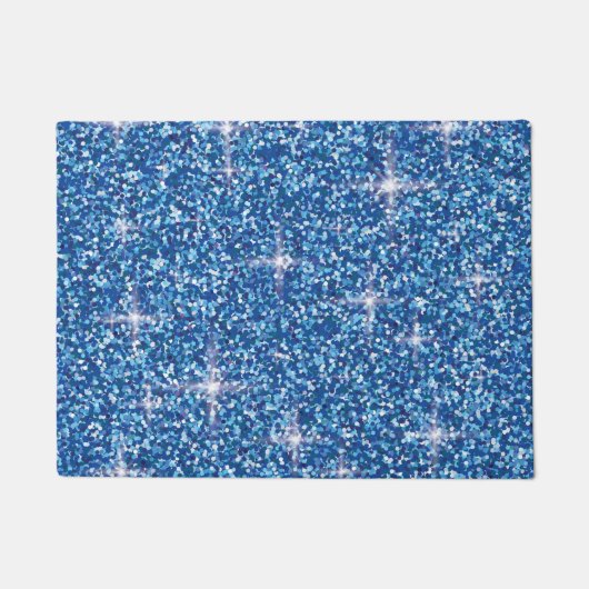 Blauwe kiekenglitter deurmat (Voorkant)