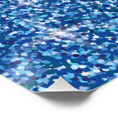 Blauwe kiekenglitter poster (Hoek)