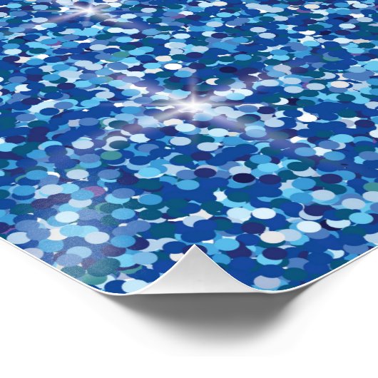 Blauwe kiekenglitter poster (Hoek)
