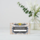 Blauwe kiem gele zonnebloemen baby luierhandel informatiekaartje (Staand voorkant)