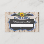 Blauwe kiem gele zonnebloemen baby luierhandel informatiekaartje (Voorkant)