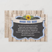 Blauwe kiem gele zonnebloemen voor baby informatiekaartje (Voorkant / Achterkant)