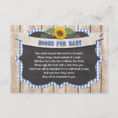 Blauwe kiem gele zonnebloemen voor baby informatiekaartje (Voorkant)