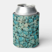 blauwe kieuwen op een schuimrubber koelbox blikjeskoeler (Blikje Voorkant)