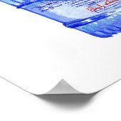 Blauwe kieuwfleswaterkleur (kleur) poster (Hoek)