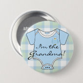 Blauwe kieuwhoenders Baby shower Grandma Ronde Button 7,6 Cm (Voorkant /achterkant)
