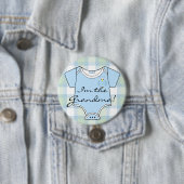 Blauwe kieuwhoenders Baby shower Grandma Ronde Button 7,6 Cm (In situ)