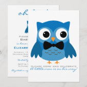 Blauwe kieuwknol met Baby shower van Bow Stropdas Kaart (Voorkant / Achterkant)