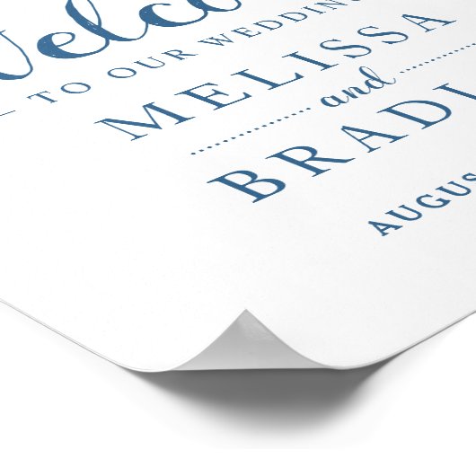 Blauwe kiezelflens Botanische tuinbouwteken Poster (Hoek)