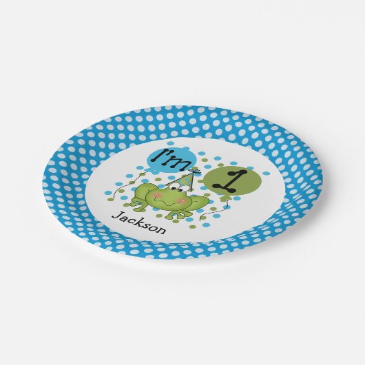 Blauwe kikker 1e Bord op jaarpapier (Gekanteld)