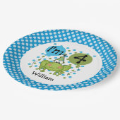 Blauwe kikker 4e verjaardag Bord (Gekanteld)