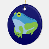 Blauwe kikker keramisch ornament (Links)