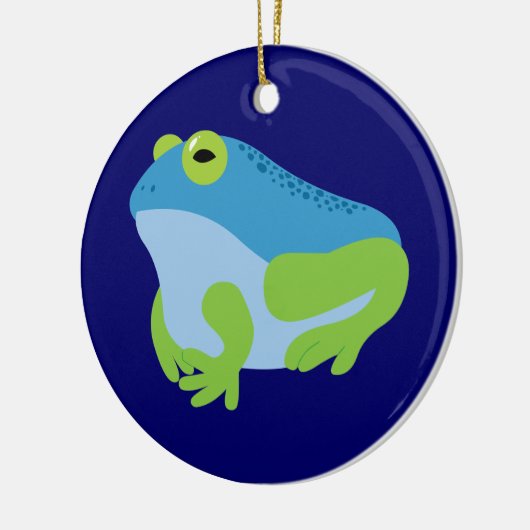 Blauwe kikker keramisch ornament (Links)