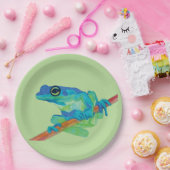 Blauwe kikker papieren bordje (Feest)