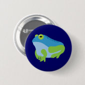 Blauwe kikker ronde button 5,7 cm (Voorkant /achterkant)
