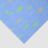 Blauwe Kikkervijver met Lily Pad Print tissuepapie Tissuepapier (Detail)