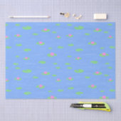 Blauwe Kikkervijver met Lily Pad Print tissuepapie Tissuepapier (Craft)