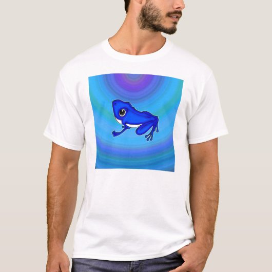 Blauwe kikkervis in het water t-shirt (Voorkant)