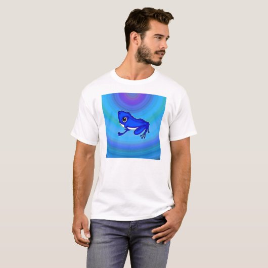 Blauwe kikkervis in het water t-shirt (Voorkant volledig)