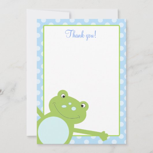 Blauwe kikkervis, kikkervisje Hartelijk dank, noti Notitiekaartje (Voorkant)