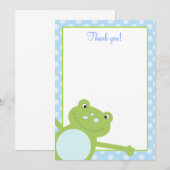 Blauwe kikkervis, kikkervisje Hartelijk dank, noti Notitiekaartje (Voorkant / Achterkant)