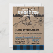 Blauwe Kinderen S'more leuker met vriendenkampvuur Kaart (Voorkant)