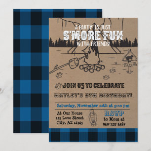 Blauwe Kinderen S'more leuker met vriendenkampvuur Kaart
