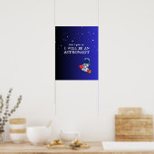 Blauwe kinderkamerposter, astronaut, galactisch th poster (Keuken)