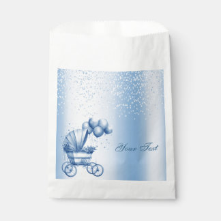Blauwe kinderwagen Favor Bag Bedankzakje