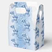 Blauwe kinderwagen Favor Box Bedankdoosjes (Geopend)