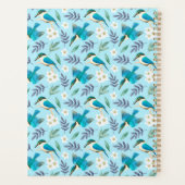 Blauwe Kingfisher vogelsoorten Floral Pattern Nam Planner (Achterkant)