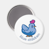 blauwe kip magneet (Voorkant / Achterkant)