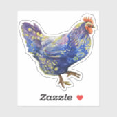 Blauwe kip sticker (Vel)