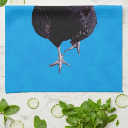 Blauwe kip Strut, Dish Towel Theedoek (Gevouwen)