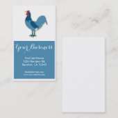 Blauwe kippenhaan aanpasbare visitekaartjes (Voorkant / Achterkant)