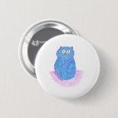 Blauwe Kitten Ronde Button 5,7 Cm (Voorkant /achterkant)