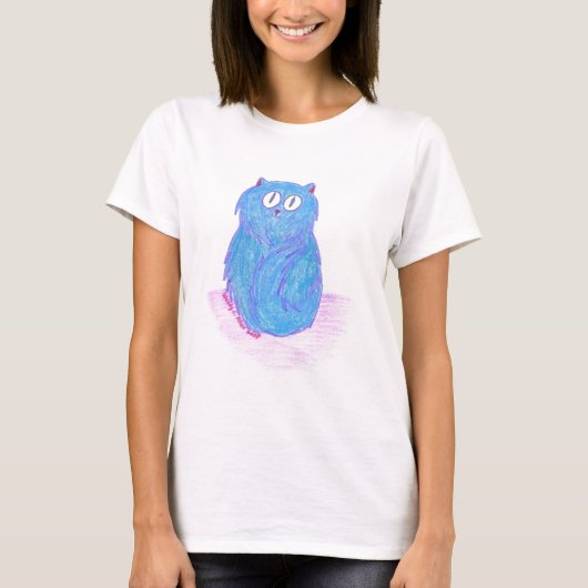 Blauwe Kitten T-shirt (Voorkant)