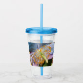 Blauwe klaproos bloesem acryl drinkbeker (Voorkant)
