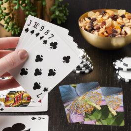 Blauwe klaproos bloesem pokerkaarten
