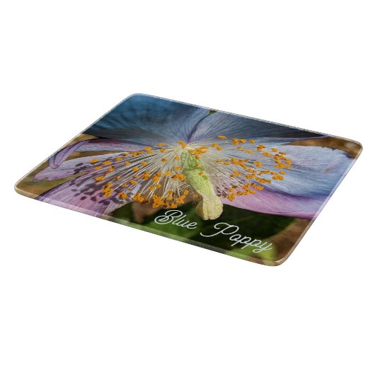 Blauwe klaproos bloesem snijplank (Hoek)