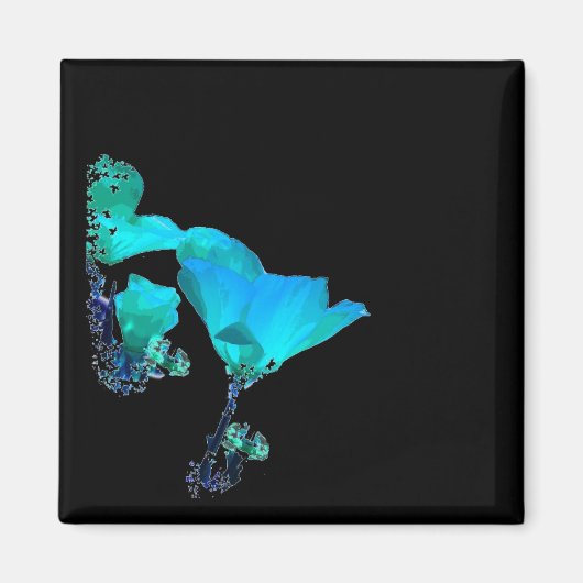 Blauwe klaproos magneet (Voorkant)