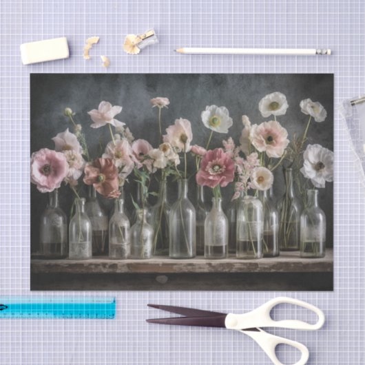 Blauwe klaprozen tissuepapier (Craft)